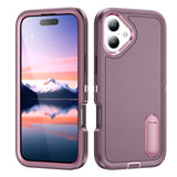 Rugged PC + Silicone Phone Case with Holder, For iPhone 17e / 16e, For iPhone 17 Pro Max, For iPhone 17 Pro, For iPhone 17