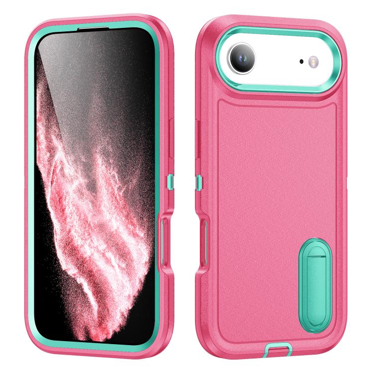 Rugged PC + Silicone Phone Case with Holder, For iPhone Air, For iPhone 16 Pro Max, For iPhone 16 Pro, For iPhone 16 Plus
