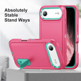 Rugged PC + Silicone Phone Case with Holder, For iPhone Air, For iPhone 16 Pro Max, For iPhone 16 Pro, For iPhone 16 Plus