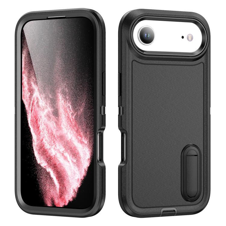 Rugged PC + Silicone Phone Case with Holder, For iPhone Air, For iPhone 16 Pro Max, For iPhone 16 Pro, For iPhone 16 Plus