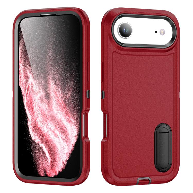 Rugged PC + Silicone Phone Case with Holder, For iPhone Air, For iPhone 16 Pro Max, For iPhone 16 Pro, For iPhone 16 Plus