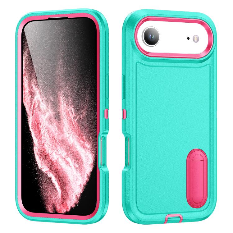 Rugged PC + Silicone Phone Case with Holder, For iPhone Air, For iPhone 16 Pro Max, For iPhone 16 Pro, For iPhone 16 Plus