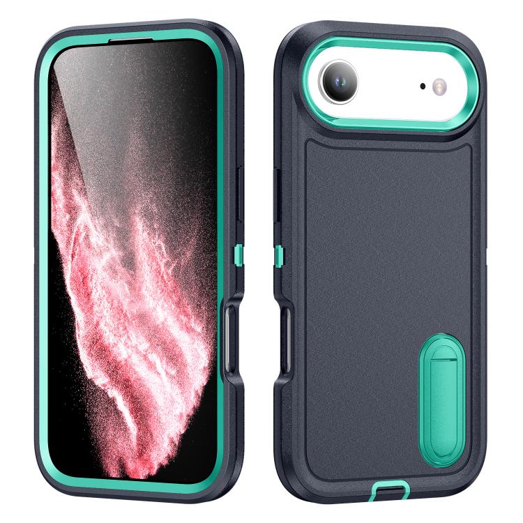Rugged PC + Silicone Phone Case with Holder, For iPhone Air, For iPhone 16 Pro Max, For iPhone 16 Pro, For iPhone 16 Plus