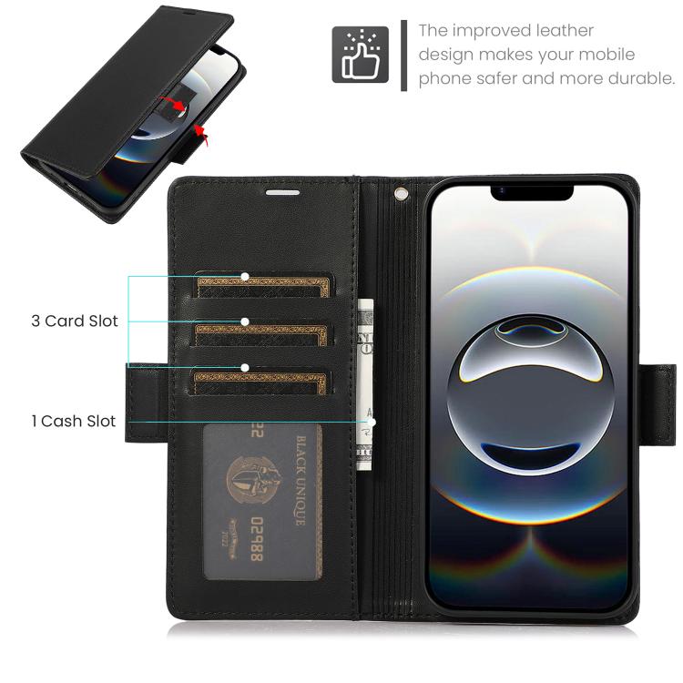 Side Buckle RFID Anti-theft Leather Phone Case, For iPhone 17e / 16e, For iPhone 17 Pro Max, For iPhone 17 Pro, For iPhone 17, For iPhone Air, For iPhone 16 Pro Max