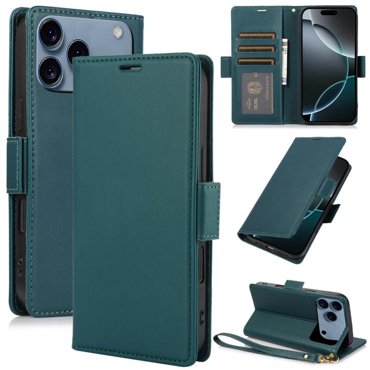 Side Buckle RFID Anti-theft Leather Phone Case, For iPhone 17e / 16e, For iPhone 17 Pro Max, For iPhone 17 Pro, For iPhone 17, For iPhone Air, For iPhone 16 Pro Max