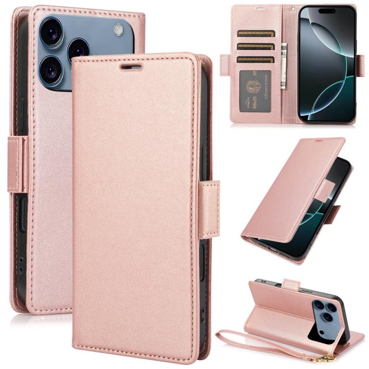 Side Buckle RFID Anti-theft Leather Phone Case, For iPhone 17e / 16e, For iPhone 17 Pro Max, For iPhone 17 Pro, For iPhone 17, For iPhone Air, For iPhone 16 Pro Max