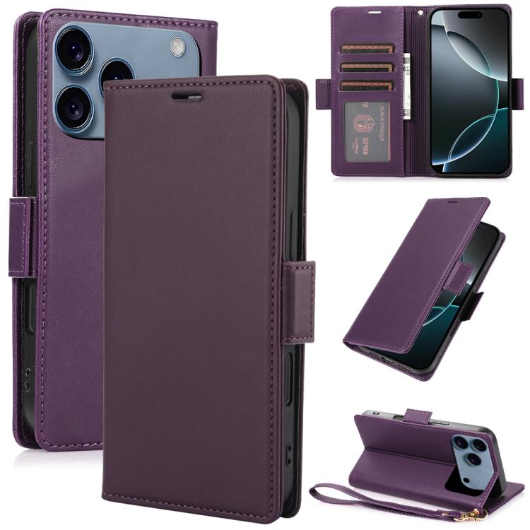 Side Buckle RFID Anti-theft Leather Phone Case, For iPhone 17e / 16e, For iPhone 17 Pro Max, For iPhone 17 Pro, For iPhone 17, For iPhone Air, For iPhone 16 Pro Max