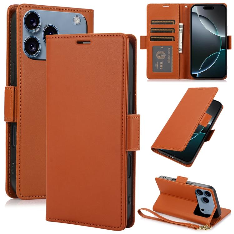 Side Buckle RFID Anti-theft Leather Phone Case, For iPhone 17e / 16e, For iPhone 17 Pro Max, For iPhone 17 Pro, For iPhone 17, For iPhone Air, For iPhone 16 Pro Max