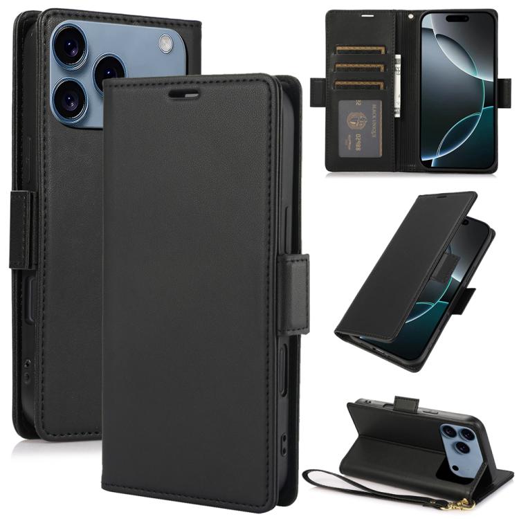 Side Buckle RFID Anti-theft Leather Phone Case, For iPhone 17e / 16e, For iPhone 17 Pro Max, For iPhone 17 Pro, For iPhone 17, For iPhone Air, For iPhone 16 Pro Max