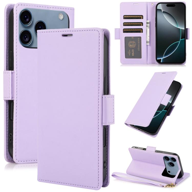 Side Buckle RFID Anti-theft Leather Phone Case, For iPhone 17e / 16e, For iPhone 17 Pro Max, For iPhone 17 Pro, For iPhone 17, For iPhone Air, For iPhone 16 Pro Max