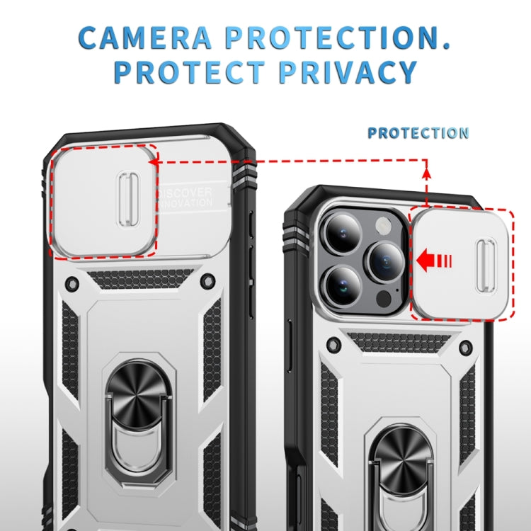 Sliding Camshield TPU + PC Phone Case with Holder, For iPhone 16 Pro, For iPhone 16 Plus, For iPhone 16