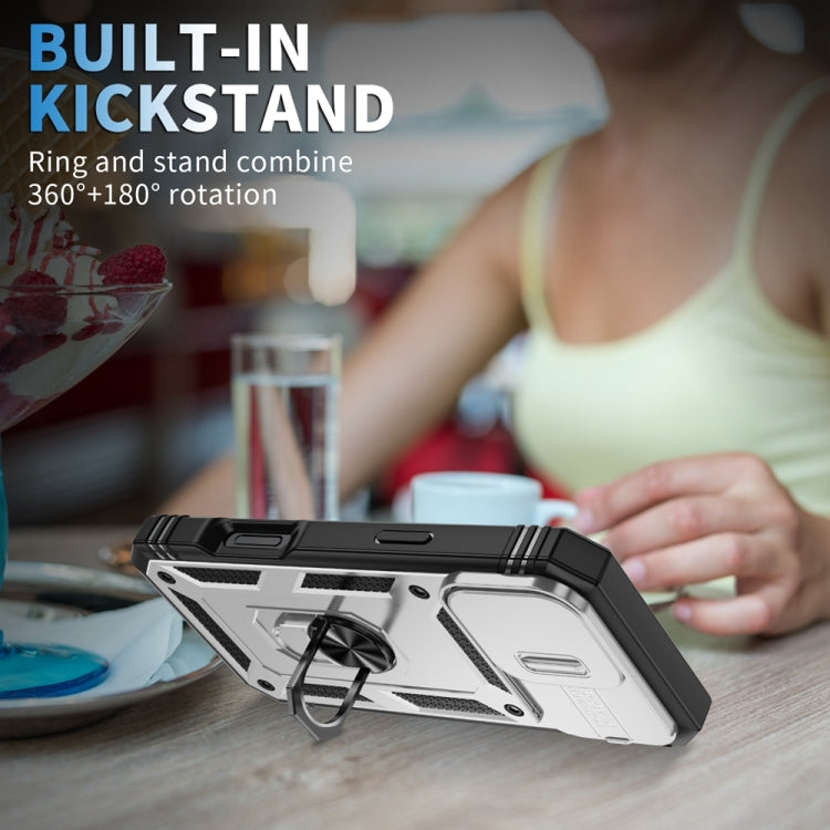 Sliding Camshield TPU + PC Phone Case with Holder, For iPhone 16 Pro, For iPhone 16 Plus, For iPhone 16