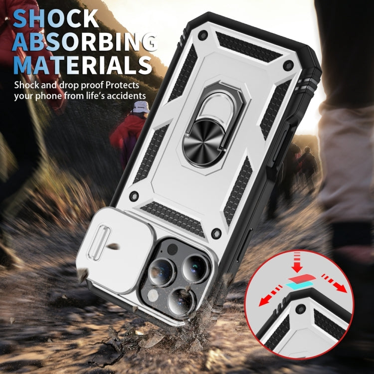 Sliding Camshield TPU + PC Phone Case with Holder, For iPhone 16 Pro, For iPhone 16 Plus, For iPhone 16