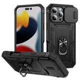Sliding Camshield TPU + PC Phone Case with Holder, For iPhone 16 Pro, For iPhone 16 Plus, For iPhone 16
