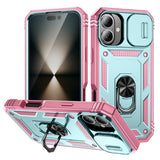 Sliding Camshield TPU + PC Phone Case with Holder, For iPhone 16 Pro, For iPhone 16 Plus, For iPhone 16
