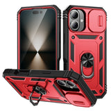 Sliding Camshield TPU + PC Phone Case with Holder, For iPhone 16 Pro, For iPhone 16 Plus, For iPhone 16