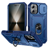 Sliding Camshield TPU + PC Phone Case with Holder, For iPhone 16 Pro, For iPhone 16 Plus, For iPhone 16