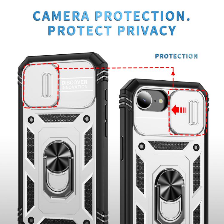 Sliding Camshield TPU + PC Phone Case with Holder, For iPhone 17e / 16e, For iPhone 17 Pro Max, For iPhone 17 Pro, For iPhone 17, For iPhone Air, For iPhone 16 Pro Max