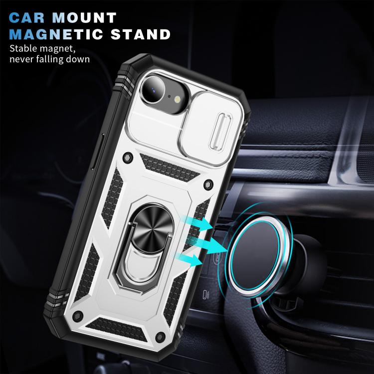 Sliding Camshield TPU + PC Phone Case with Holder, For iPhone 17e / 16e, For iPhone 17 Pro Max, For iPhone 17 Pro, For iPhone 17, For iPhone Air, For iPhone 16 Pro Max