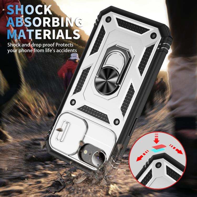 Sliding Camshield TPU + PC Phone Case with Holder, For iPhone 17e / 16e, For iPhone 17 Pro Max, For iPhone 17 Pro, For iPhone 17, For iPhone Air, For iPhone 16 Pro Max