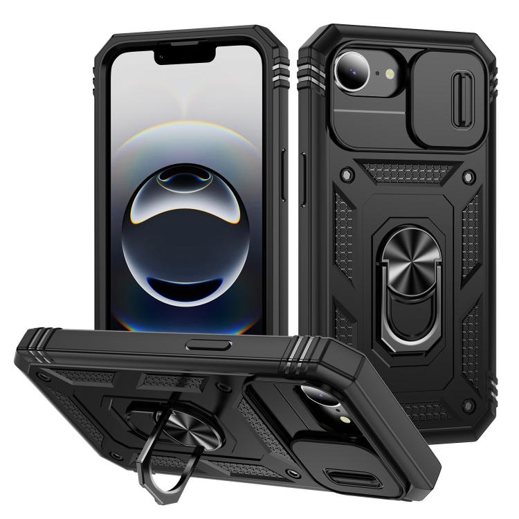 Sliding Camshield TPU + PC Phone Case with Holder, For iPhone 18 Pro / 17 Pro, For iPhone 18 Pro Max / 17 Pro Max, For iPhone 17e / 16e, For iPhone 17, For iPhone Air, For iPhone 16 Pro Max