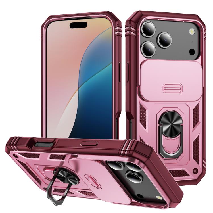 Sliding Camshield TPU + PC Phone Case with Holder, For iPhone 18 Pro / 17 Pro, For iPhone 18 Pro Max / 17 Pro Max, For iPhone 17e / 16e, For iPhone 17, For iPhone Air, For iPhone 16 Pro Max