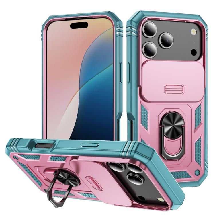 Sliding Camshield TPU + PC Phone Case with Holder, For iPhone 18 Pro / 17 Pro, For iPhone 18 Pro Max / 17 Pro Max, For iPhone 17e / 16e, For iPhone 17, For iPhone Air, For iPhone 16 Pro Max