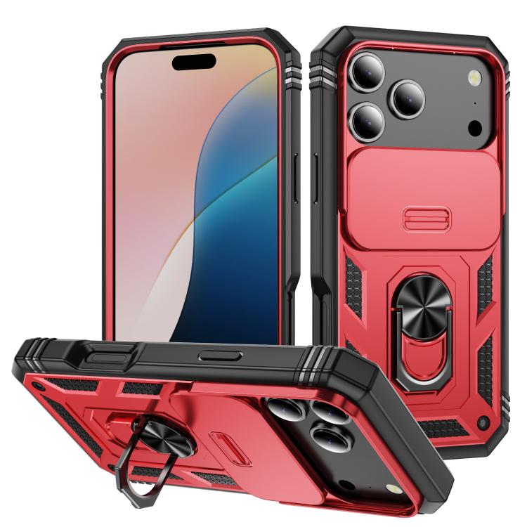 Sliding Camshield TPU + PC Phone Case with Holder, For iPhone 18 Pro / 17 Pro, For iPhone 18 Pro Max / 17 Pro Max, For iPhone 17e / 16e, For iPhone 17, For iPhone Air, For iPhone 16 Pro Max