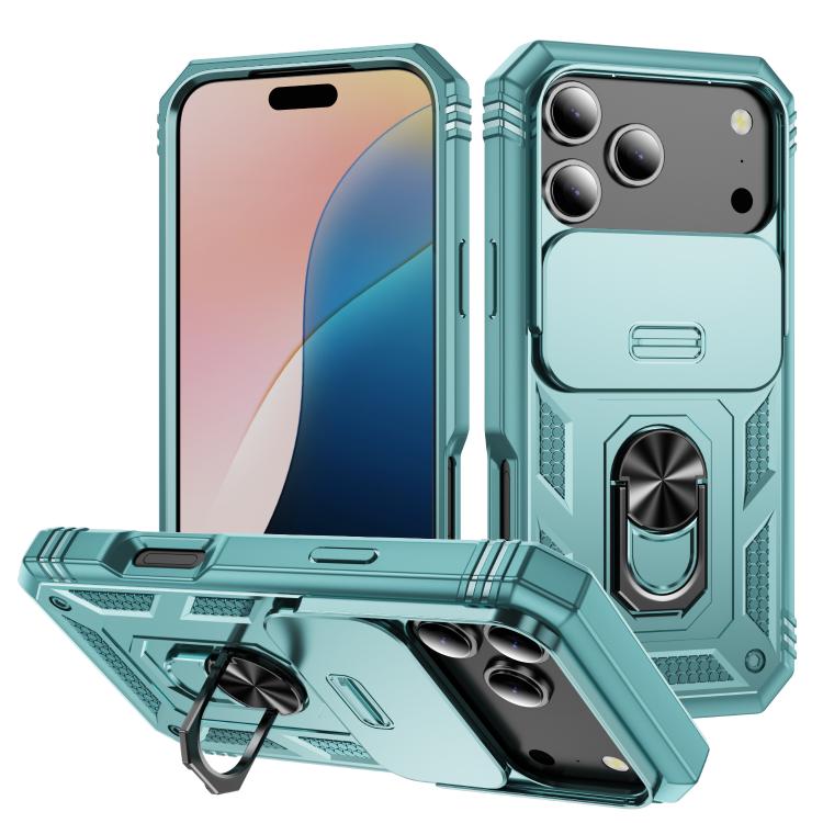 Sliding Camshield TPU + PC Phone Case with Holder, For iPhone 18 Pro / 17 Pro, For iPhone 18 Pro Max / 17 Pro Max, For iPhone 17e / 16e, For iPhone 17, For iPhone Air, For iPhone 16 Pro Max