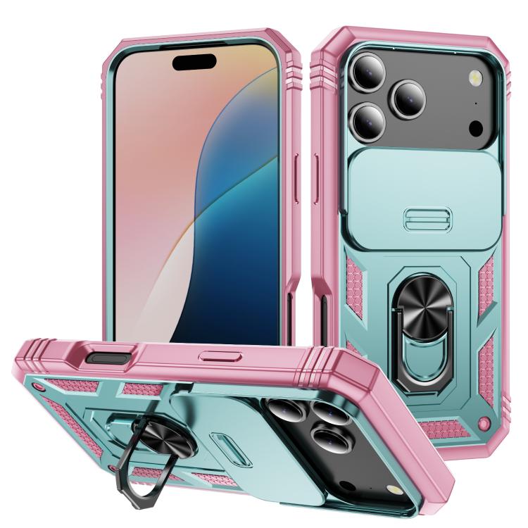 Sliding Camshield TPU + PC Phone Case with Holder, For iPhone 18 Pro / 17 Pro, For iPhone 18 Pro Max / 17 Pro Max, For iPhone 17e / 16e, For iPhone 17, For iPhone Air, For iPhone 16 Pro Max