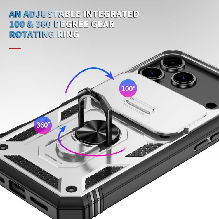 Sliding Camshield TPU + PC Phone Case with Holder, For iPhone 18 Pro / 17 Pro, For iPhone 18 Pro Max / 17 Pro Max, For iPhone 17e / 16e, For iPhone 17, For iPhone Air, For iPhone 16 Pro Max