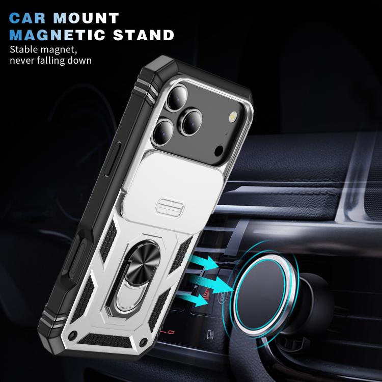 Sliding Camshield TPU + PC Phone Case with Holder, For iPhone 18 Pro / 17 Pro, For iPhone 18 Pro Max / 17 Pro Max, For iPhone 17e / 16e, For iPhone 17, For iPhone Air, For iPhone 16 Pro Max