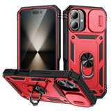 Sliding Camshield TPU + PC Phone Case with Holder, For iPhone 17e / 16e, For iPhone 17 Pro Max, For iPhone 17 Pro, For iPhone 17, For iPhone Air, For iPhone 16 Pro Max