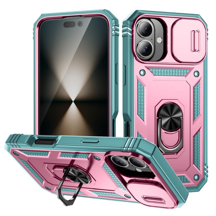 Sliding Camshield TPU + PC Phone Case with Holder, For iPhone 17e / 16e, For iPhone 17 Pro Max, For iPhone 17 Pro, For iPhone 17, For iPhone Air, For iPhone 16 Pro Max