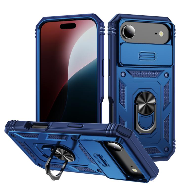 Sliding Camshield TPU + PC Phone Case with Holder, For iPhone 17e / 16e, For iPhone 17 Pro Max, For iPhone 17 Pro, For iPhone 17, For iPhone Air, For iPhone 16 Pro Max