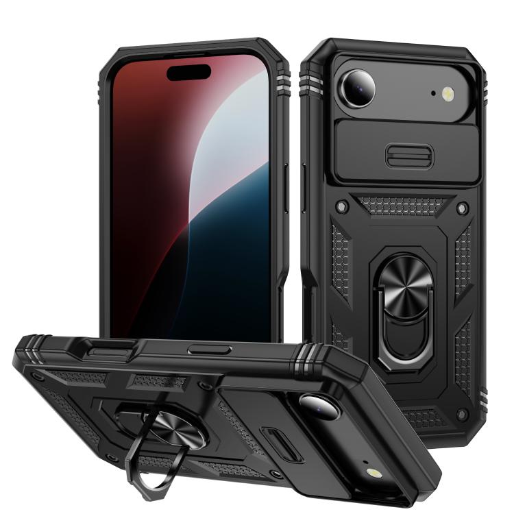 Sliding Camshield TPU + PC Phone Case with Holder, For iPhone 17e / 16e, For iPhone 17 Pro Max, For iPhone 17 Pro, For iPhone 17, For iPhone Air, For iPhone 16 Pro Max