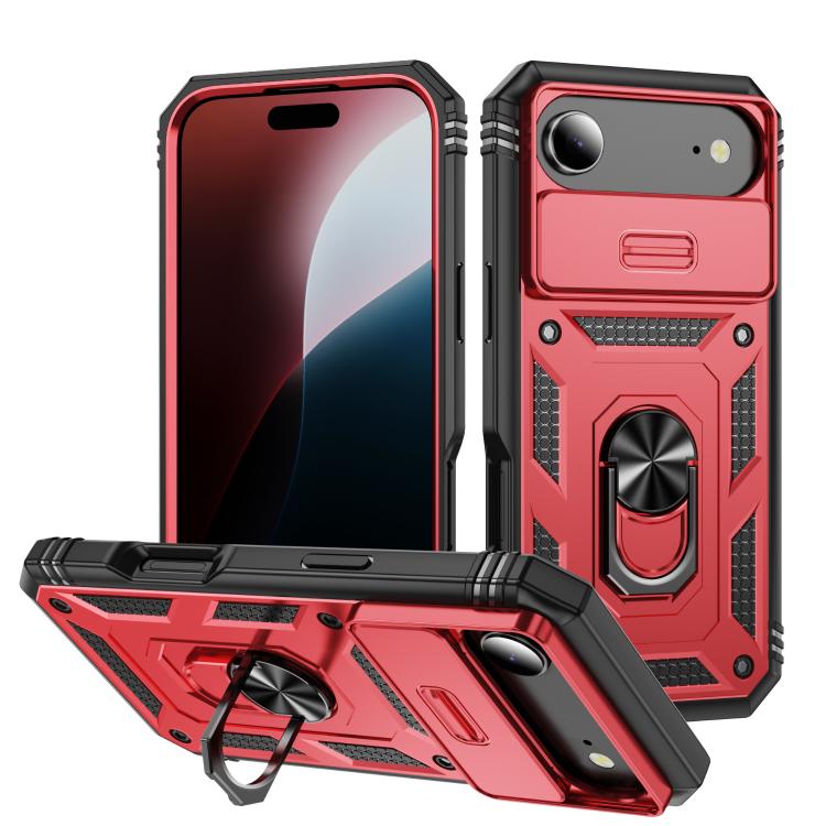 Sliding Camshield TPU + PC Phone Case with Holder, For iPhone 17e / 16e, For iPhone 17 Pro Max, For iPhone 17 Pro, For iPhone 17, For iPhone Air, For iPhone 16 Pro Max