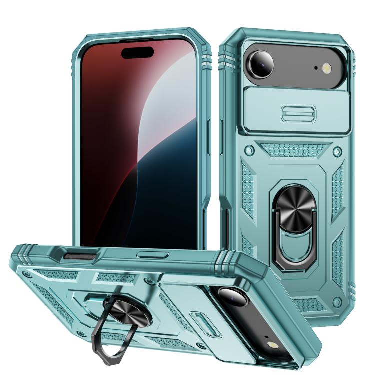 Sliding Camshield TPU + PC Phone Case with Holder, For iPhone 17e / 16e, For iPhone 17 Pro Max, For iPhone 17 Pro, For iPhone 17, For iPhone Air, For iPhone 16 Pro Max