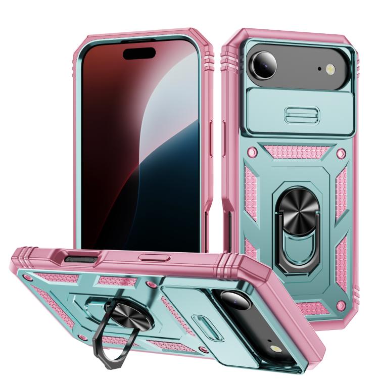 Sliding Camshield TPU + PC Phone Case with Holder, For iPhone 17e / 16e, For iPhone 17 Pro Max, For iPhone 17 Pro, For iPhone 17, For iPhone Air, For iPhone 16 Pro Max