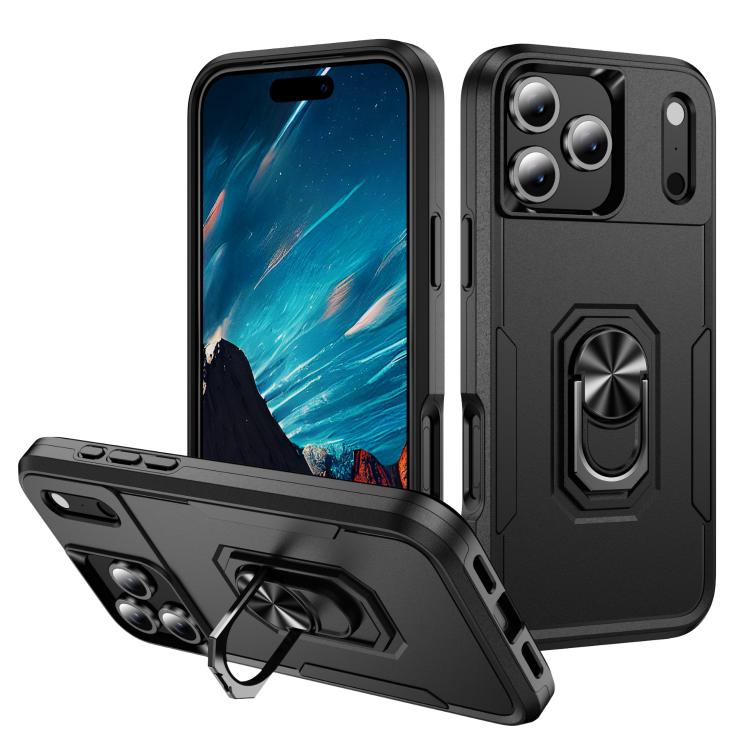 Pioneer Armor Heavy Duty PC + TPU Phone Case with Holder, For iPhone 18 Pro, For iPhone 18 Pro Max, For iPhone 17e / 16e, For iPhone 17 Pro Max, For iPhone 17 Pro