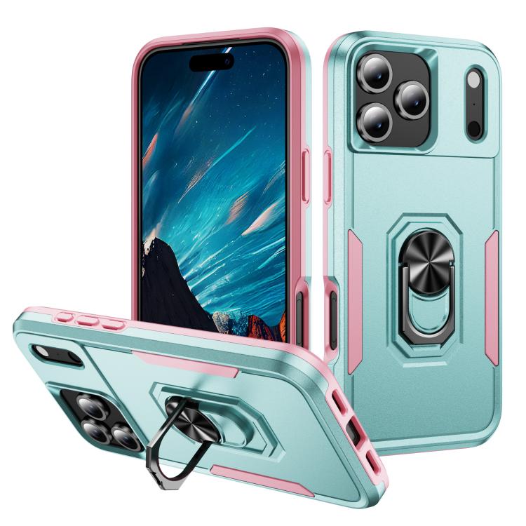 Pioneer Armor Heavy Duty PC + TPU Phone Case with Holder, For iPhone 18 Pro, For iPhone 18 Pro Max, For iPhone 17e / 16e, For iPhone 17 Pro Max, For iPhone 17 Pro