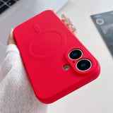 Solid Color Liquid Silicone MagSafe Magnetic Phone Case, For iPhone 16 Pro, For iPhone 16 Plus, For iPhone 16