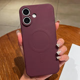 Solid Color Liquid Silicone MagSafe Magnetic Phone Case, For iPhone 16 Pro, For iPhone 16 Plus, For iPhone 16