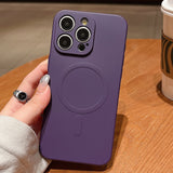 Solid Color Liquid Silicone MagSafe Magnetic Phone Case, For iPhone 15 Pro Max, For iPhone 15 Pro, For iPhone 15 Plus