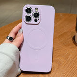 Solid Color Liquid Silicone MagSafe Magnetic Phone Case, For iPhone 15 Pro Max, For iPhone 15 Pro, For iPhone 15 Plus