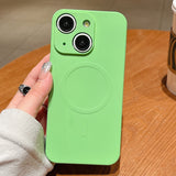 Solid Color Liquid Silicone MagSafe Magnetic Phone Case, For iPhone 15, For iPhone 14 Plus, For iPhone 14