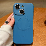 Solid Color Liquid Silicone MagSafe Magnetic Phone Case, For iPhone 15, For iPhone 14 Plus, For iPhone 14