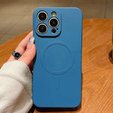 Solid Color Liquid Silicone MagSafe Magnetic Phone Case, For iPhone 14 Pro, For iPhone 14 Pro Max, For iPhone 13 Pro Max
