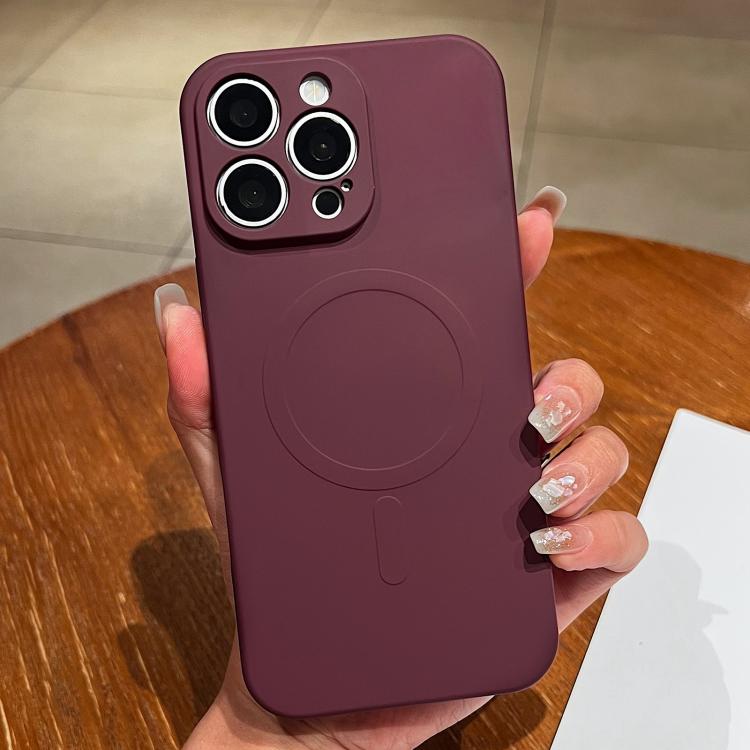 Solid Color Liquid Silicone MagSafe Magnetic Phone Case, For iPhone 14 Pro, For iPhone 14 Pro Max, For iPhone 13 Pro Max