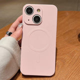 Solid Color Liquid Silicone MagSafe Magnetic Phone Case, For iPhone 13 Pro, For iPhone 13, For iPhone 12